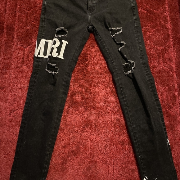 AMIRI Skinny Fit White Embroidery - Picture 1 of 5